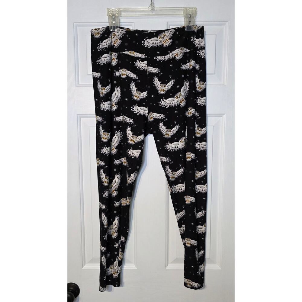 Charlie's Project Women's Leggings OS Owls One Size‎ Tall & Curvey Plus